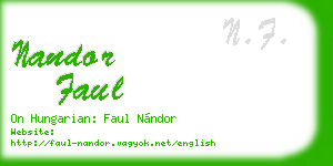 nandor faul business card