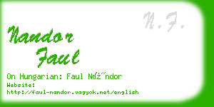 nandor faul business card